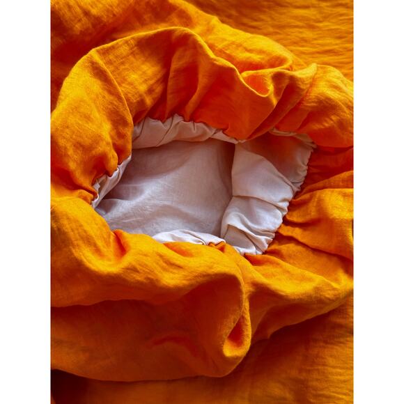 Sandro Rambla Twist‎ V-Neck Puff Sleeve Maxi Dress Orange Size 40 Large - Picture 7 of 12